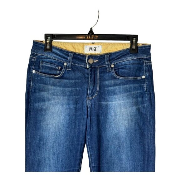 Paige Jeans Women 27 Blue Medium Wash Denim Ankle Faded Skyline Skinny - Picture 5 of 12